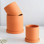 Ceramic Flower Pot with Drainage Saucer - LuxePlanters