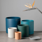 Ceramic Flower Pot with Drainage Saucer - LuxePlanters
