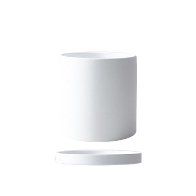 Ceramic Flower Pot with Drainage Saucer - LuxePlanters