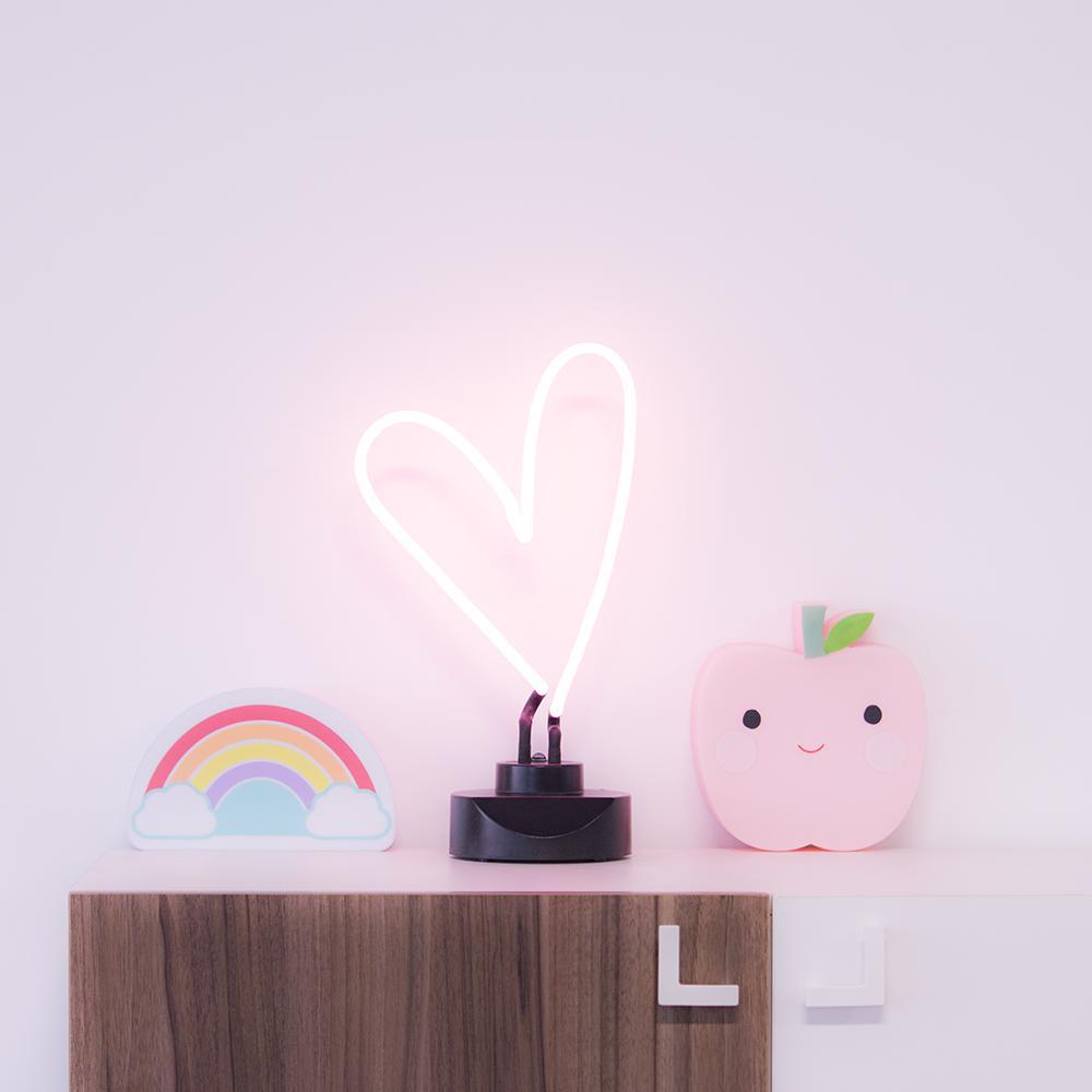 Heart Neon Sign Table Lamp - Luminous Glow Designs