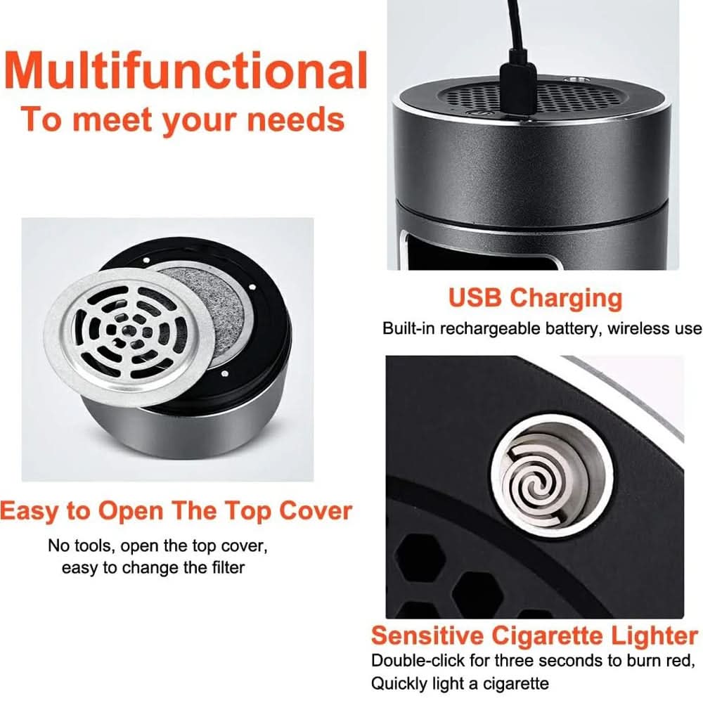 SmokeGuard - USB-Powered Ashtray with HEPA Filter