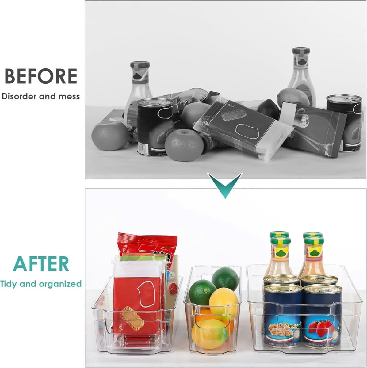 ClearStack - Transparent Kitchen Storage Boxes for Organized Refrigerators