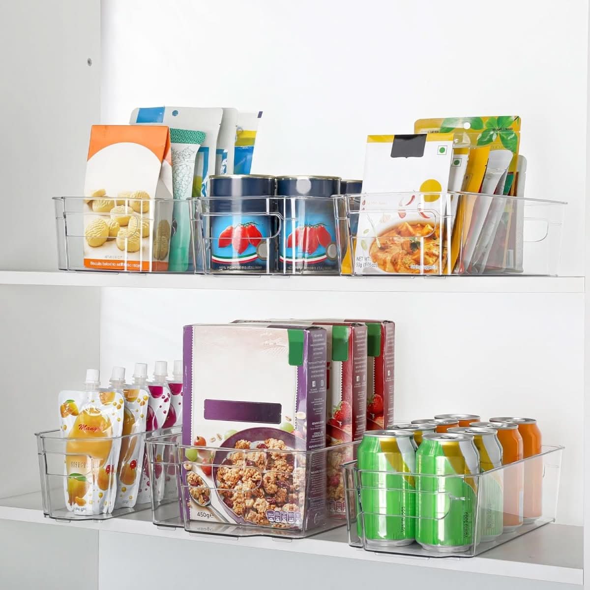ClearStack - Transparent Kitchen Storage Boxes for Organized Refrigerators