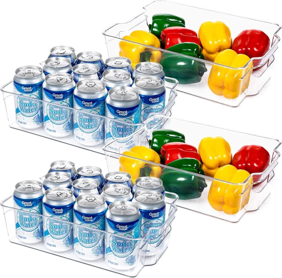 ClearStack - Transparent Kitchen Storage Boxes for Organized Refrigerators