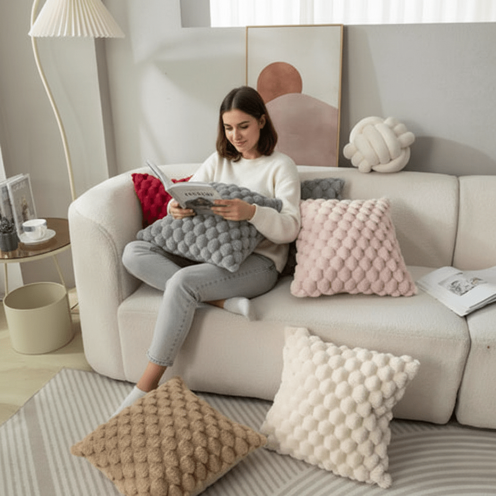 Textured Cotton Blend Pillowcase - LuxeNest