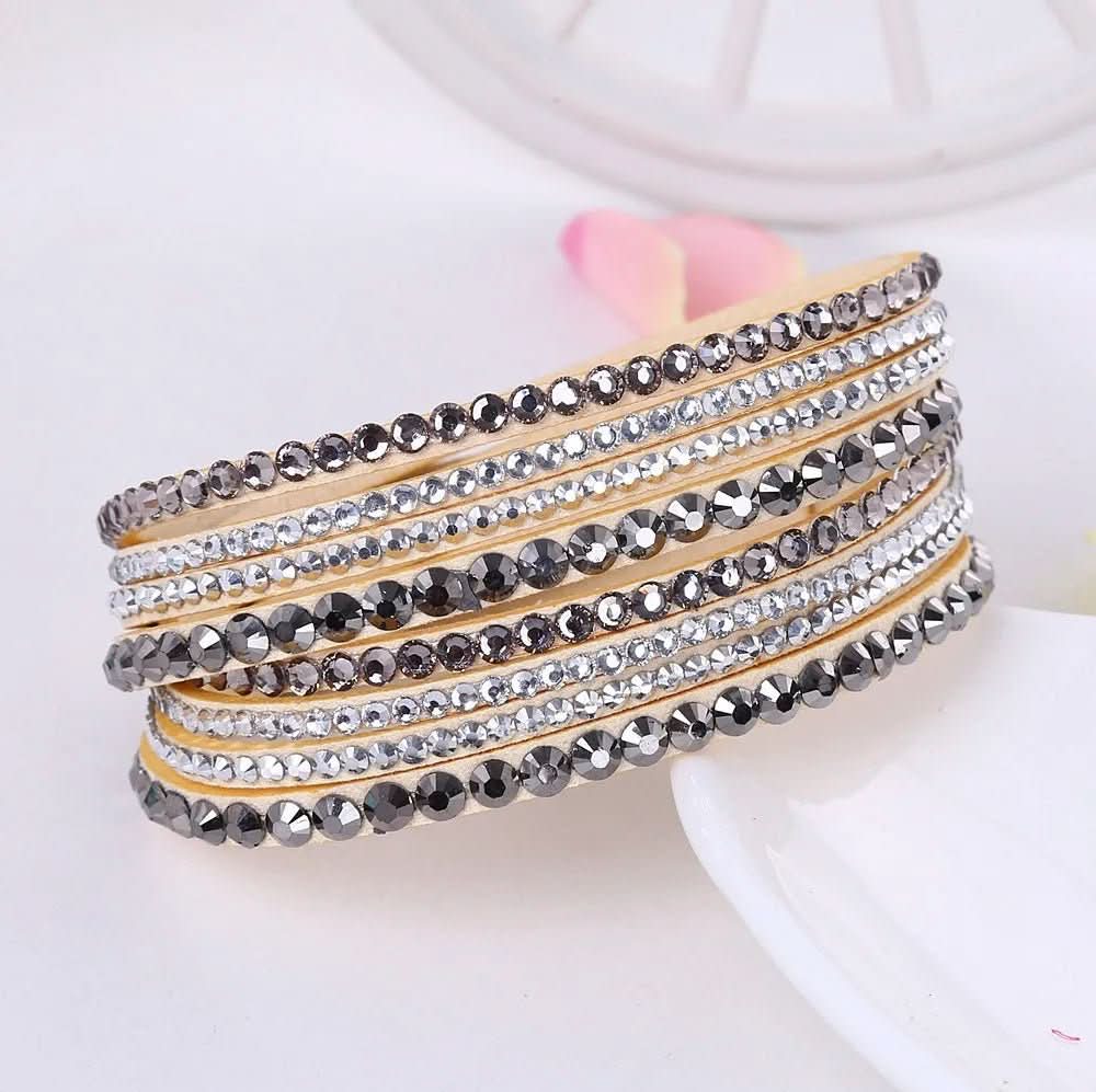Crystal Wrap Bracelet - Luxe Elegance by GemAura