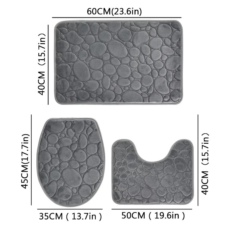 ComfortMat - Luxe 3-Piece Non-Slip Bathroom Mat Set