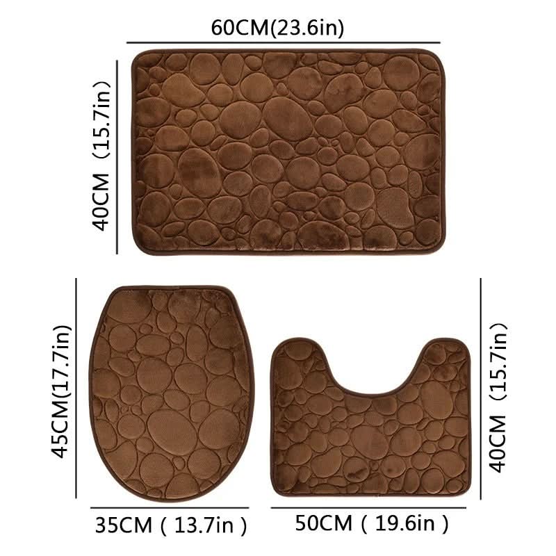 ComfortMat - Luxe 3-Piece Non-Slip Bathroom Mat Set