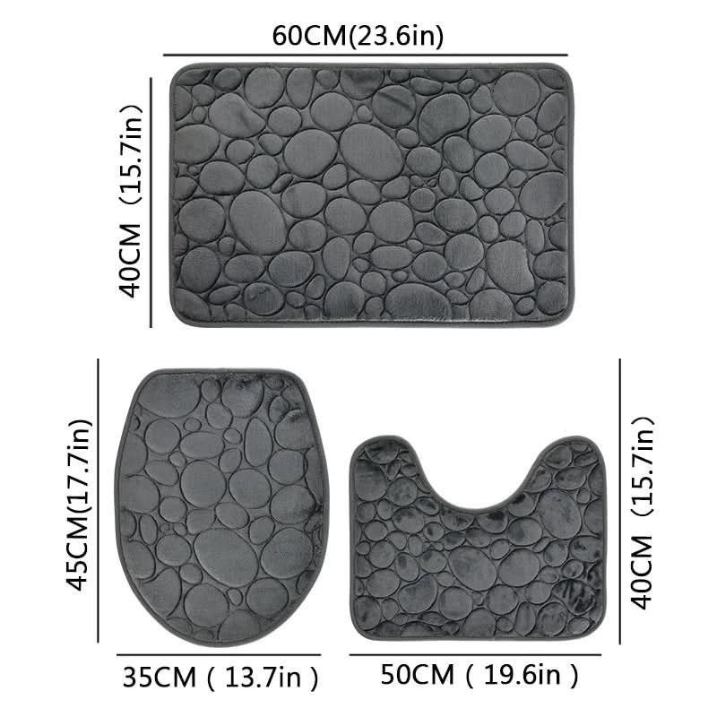 ComfortMat - Luxe 3-Piece Non-Slip Bathroom Mat Set
