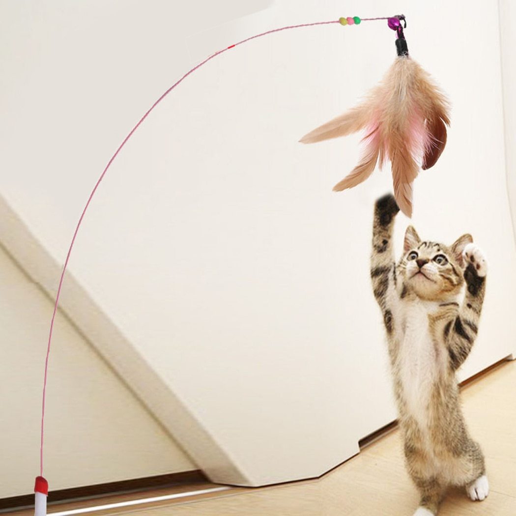 Interactive Cat Feather Wand - Purrfect Play