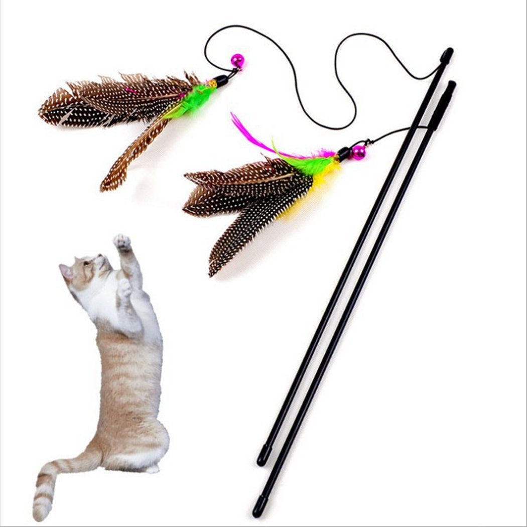 Interactive Cat Feather Wand - Purrfect Play
