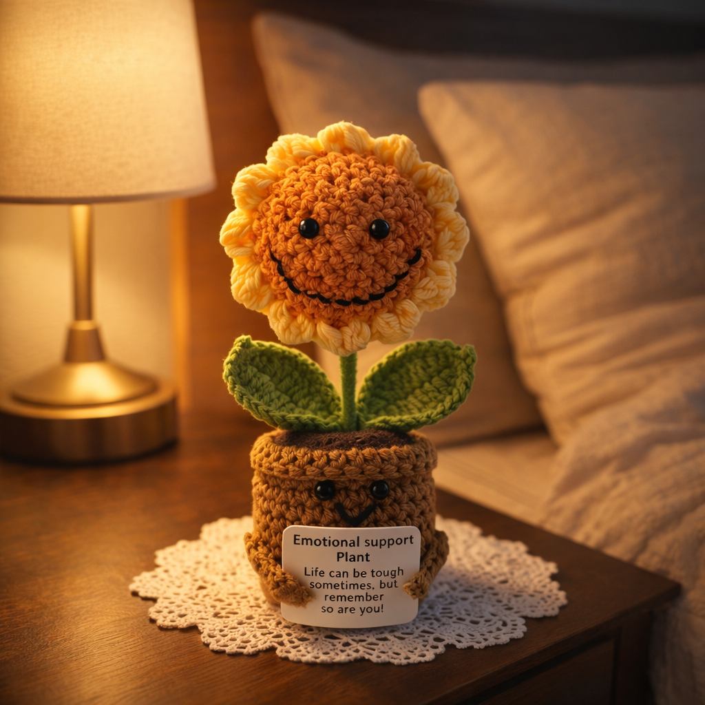 Emotional Support Plant - BloomNest Handmade Crochet Sunflower