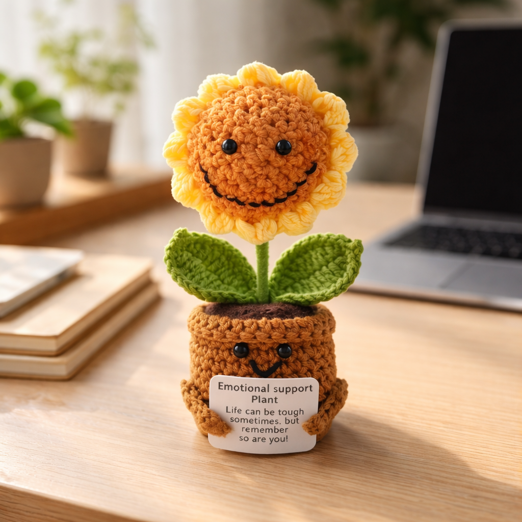 Emotional Support Plant - BloomNest Handmade Crochet Sunflower