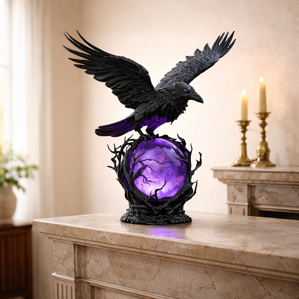 Raven Orb Lamp - Luminara Luxe with Ambient Glow
