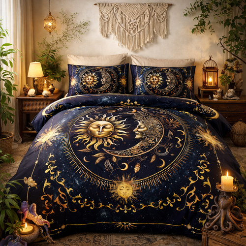 Celestial Dreams Duvet Set - Celestara™ with Starry Design