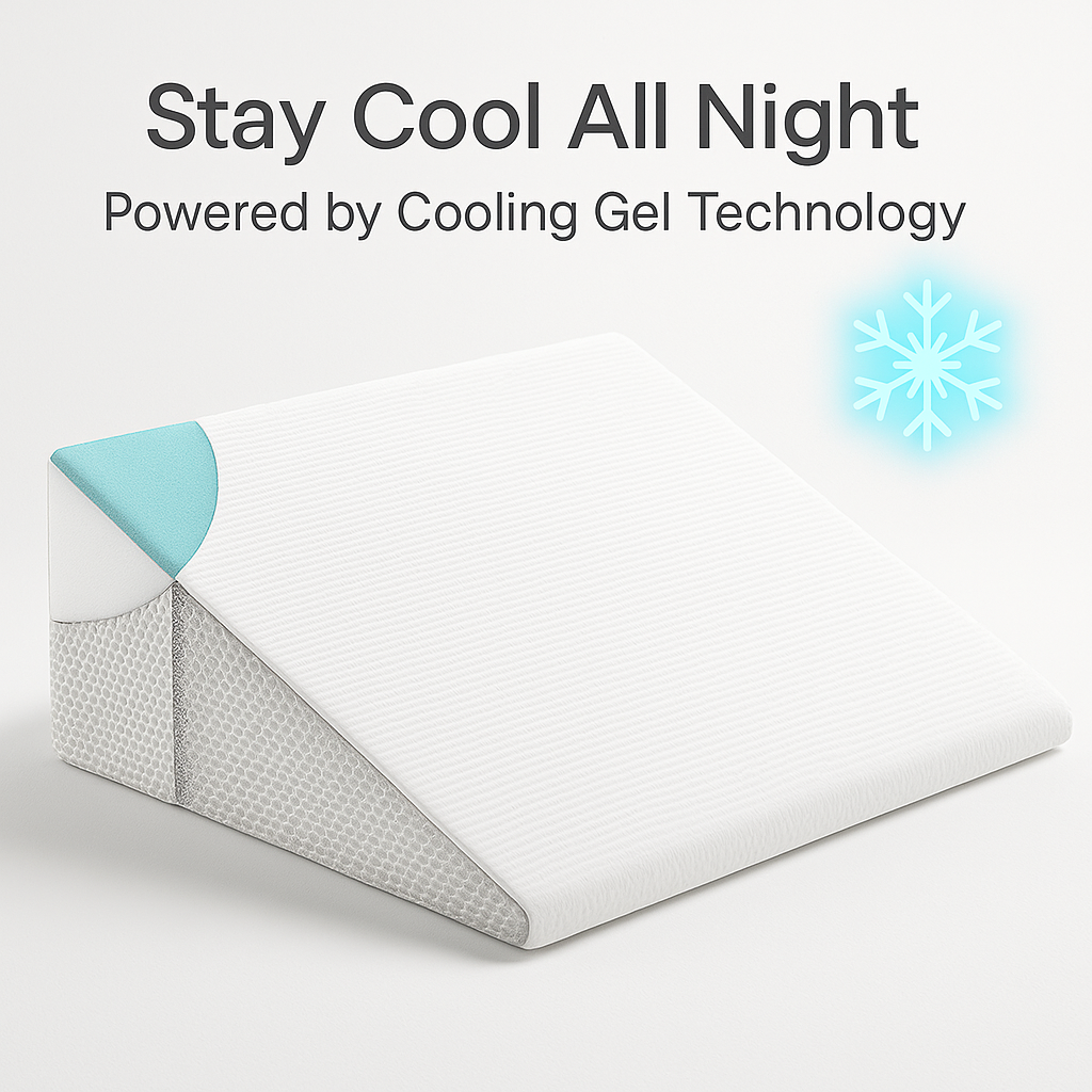 Cooling Gel Memory Foam Wedge Pillow - Elevate Comfort