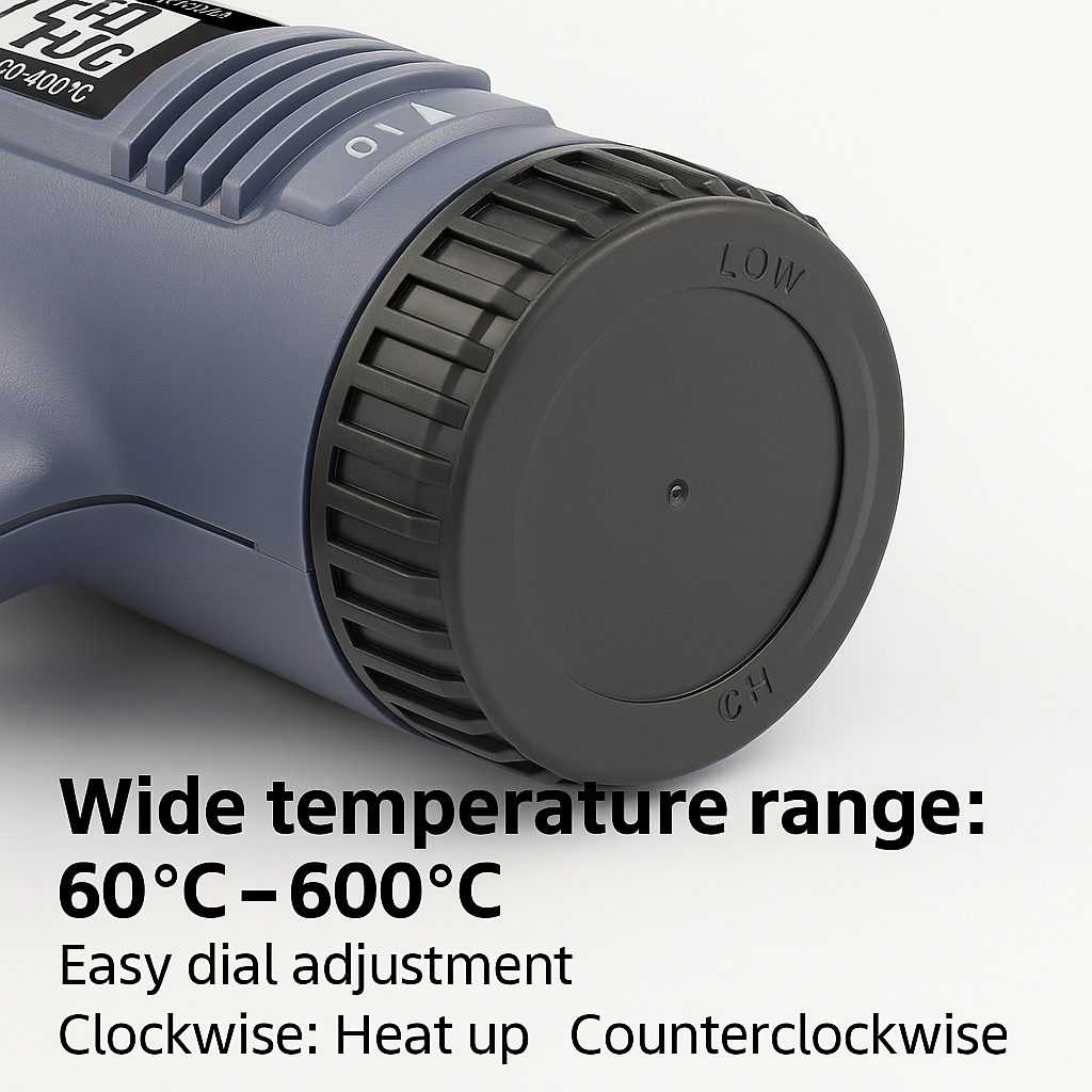 2000W Electric Heat Gun with LCD Display - HeatMaster Pro