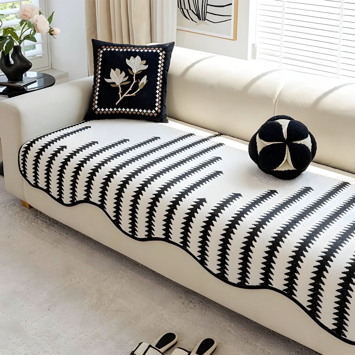 Chenille Sofa Cover - LuxeGuard Modern Protection