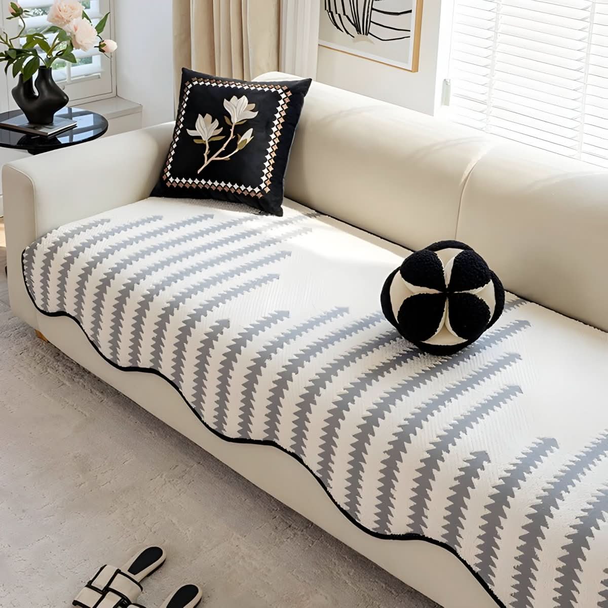 Chenille Sofa Cover - LuxeGuard Modern Protection