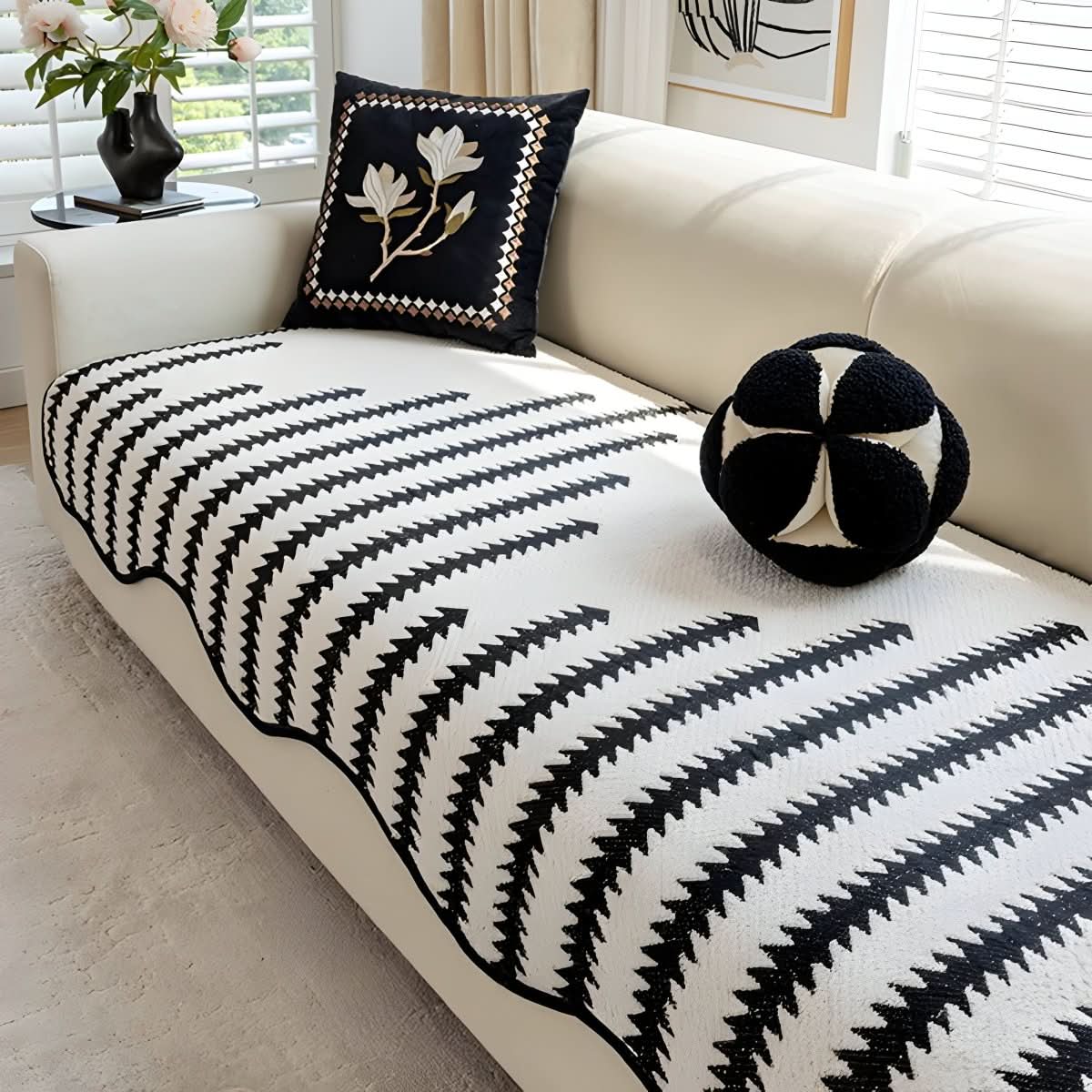 Chenille Sofa Cover - LuxeGuard Modern Protection