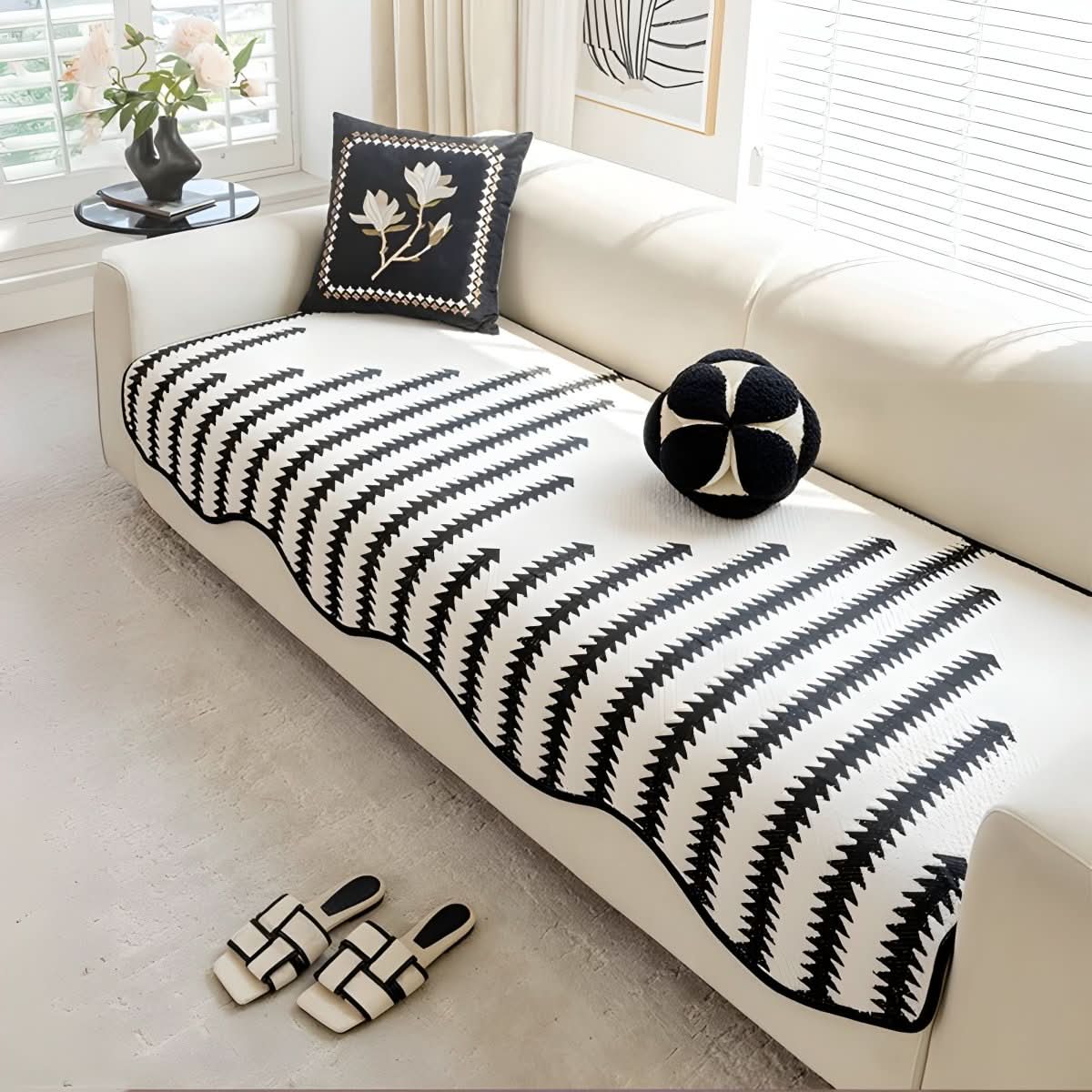 Chenille Sofa Cover - LuxeGuard Modern Protection