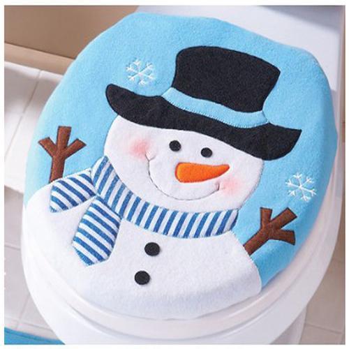 Snowman Toilet Lid Cover - Winter Wonderland Decor