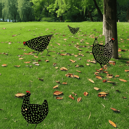 Charming Metal Chicken Garden Sculpture - Rustic Haven