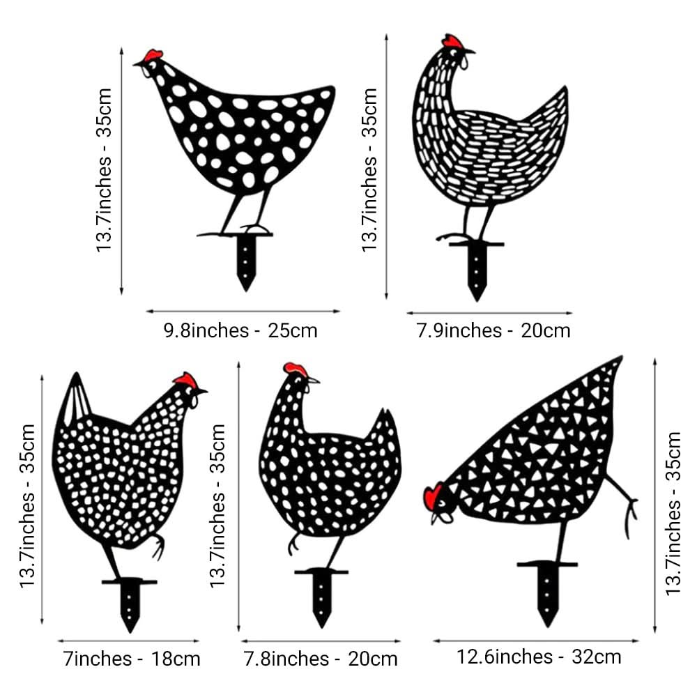 Charming Metal Chicken Garden Sculpture - Rustic Haven