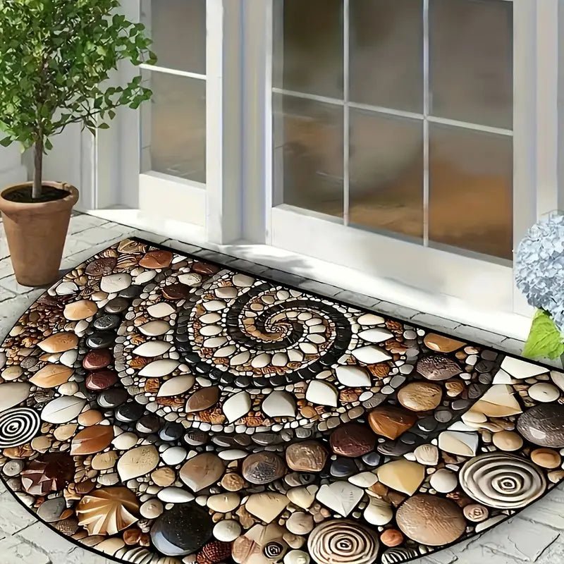 Coastal Entrance Mat - Shoreline Luxe with Shell Design