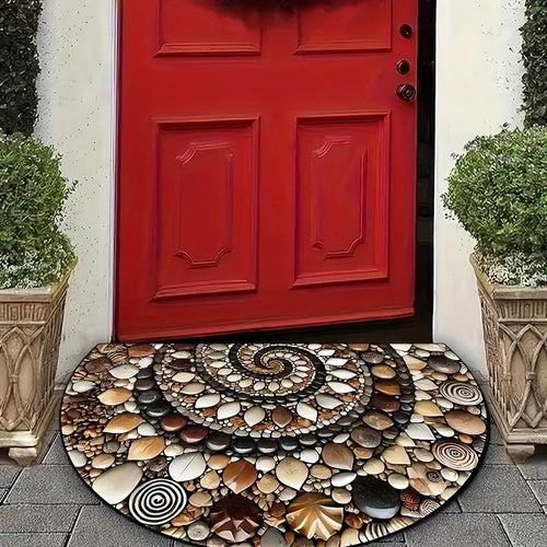 Coastal Entrance Mat - Shoreline Luxe with Shell Design