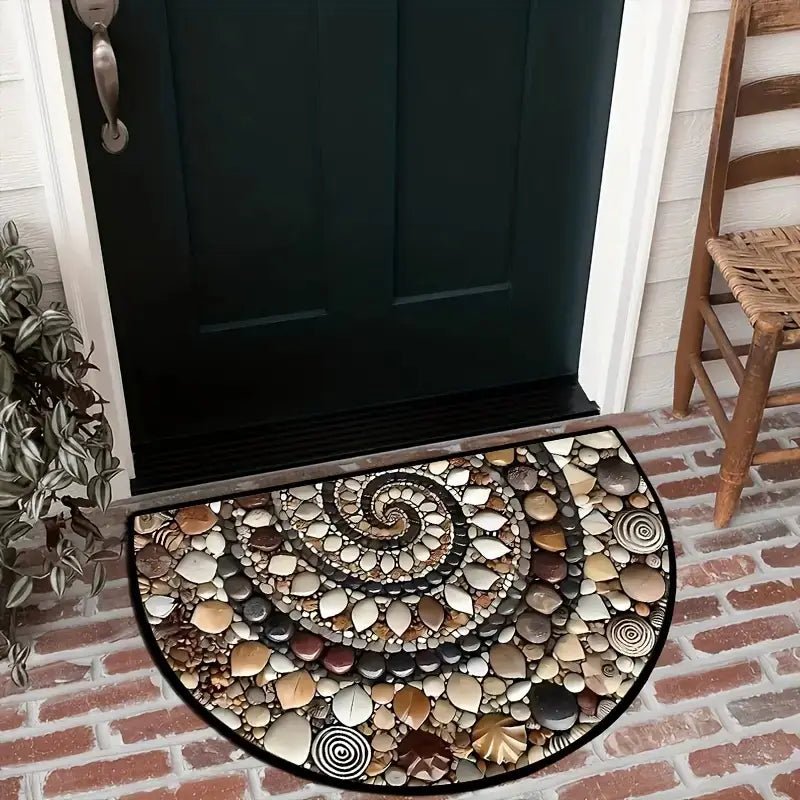 Coastal Entrance Mat - Shoreline Luxe with Shell Design
