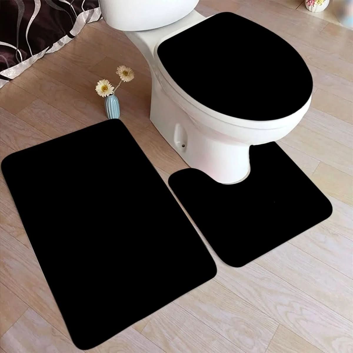 Non-Slip Bath Mat Set - LuxeNest 3-Piece Flannel Collection
