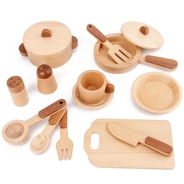 Wooden Play Kitchen - TimberNest Log Design for Kids