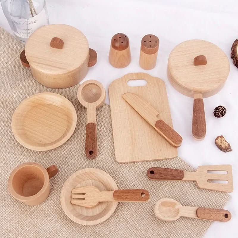 Wooden Play Kitchen - TimberNest Log Design for Kids