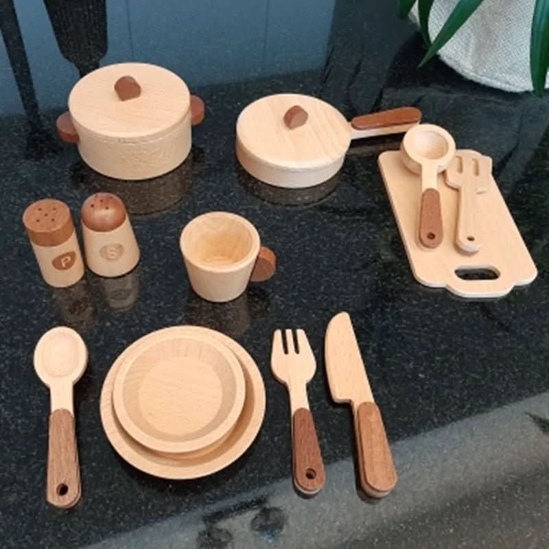 Wooden Play Kitchen - TimberNest Log Design for Kids