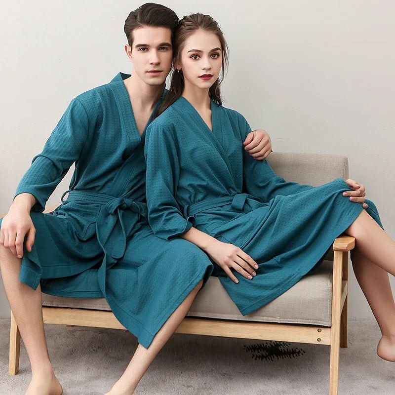 Waffle Bathrobe - LuxeCotton, Breathable & Gender-Neutral