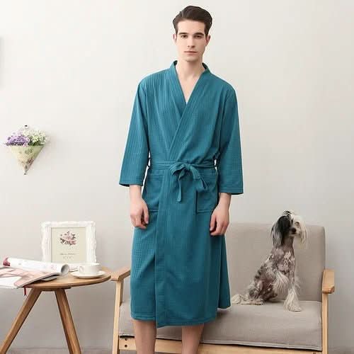 Waffle Bathrobe - LuxeCotton, Breathable & Gender-Neutral