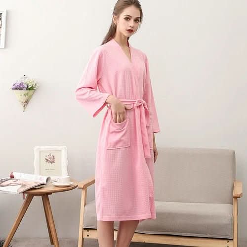 Waffle Bathrobe - LuxeCotton, Breathable & Gender-Neutral