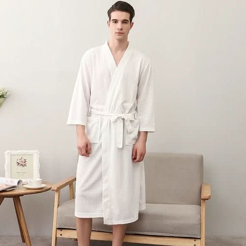 Waffle Bathrobe - LuxeCotton, Breathable & Gender-Neutral
