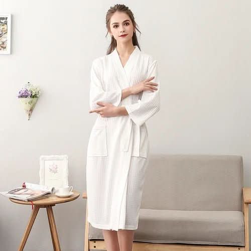 Waffle Bathrobe - LuxeCotton, Breathable & Gender-Neutral