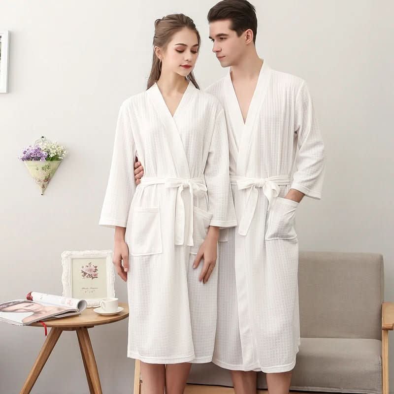 Waffle Bathrobe - LuxeCotton, Breathable & Gender-Neutral