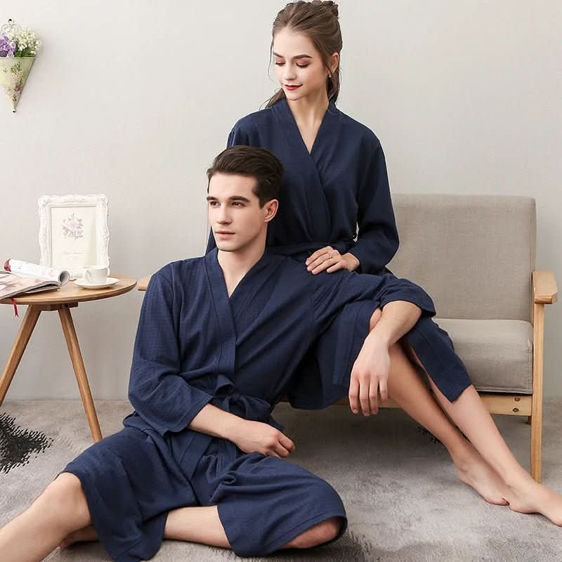 Waffle Bathrobe - LuxeCotton, Breathable & Gender-Neutral