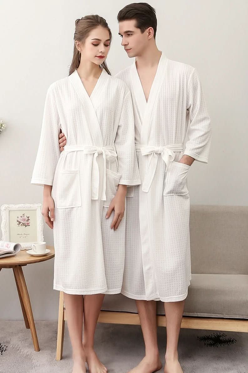 Waffle Bathrobe - LuxeCotton, Breathable & Gender-Neutral