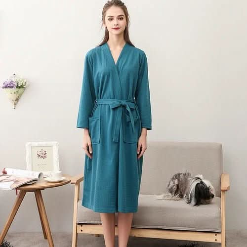 Waffle Bathrobe - LuxeCotton, Breathable & Gender-Neutral