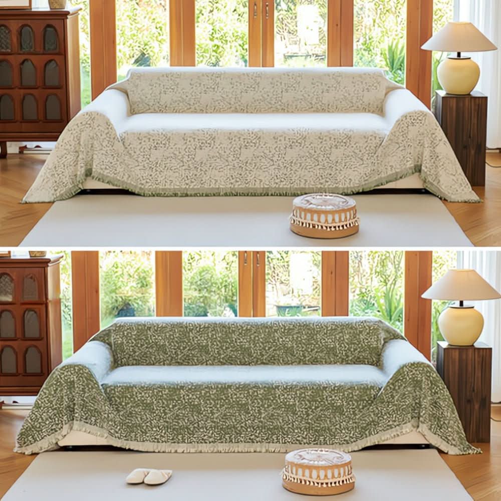 Sofa Cover - LuxeNest Reversible Microfiber with Slip-Resistant Design