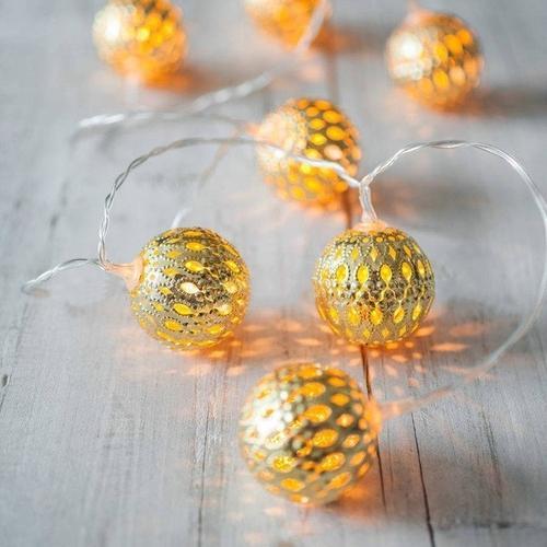 Golden Round Ball LED Lights - LuminaGlow