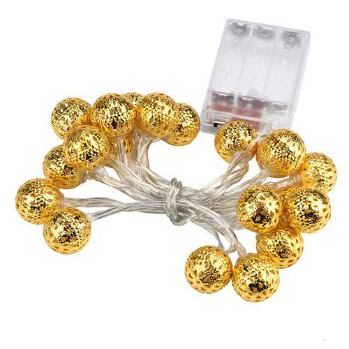 Golden Round Ball LED Lights - LuminaGlow