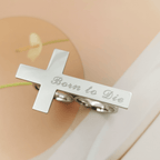 Stainless Steel Two-Finger Ring - Luxara with Engraving Option