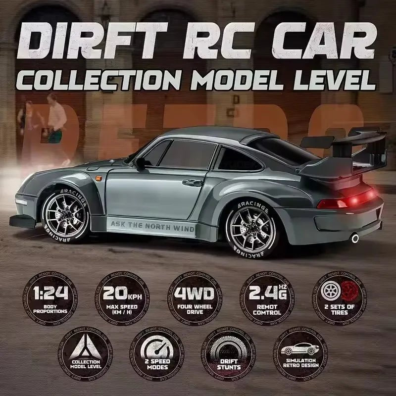 Drift Car - VelocityX 1:24 High-Speed All-Wheel Drive with LED