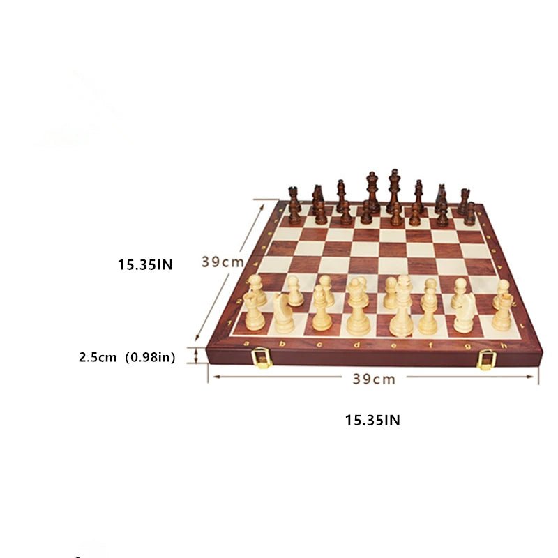 Premium Wooden Chess Set - LuxeCraft Folding Design